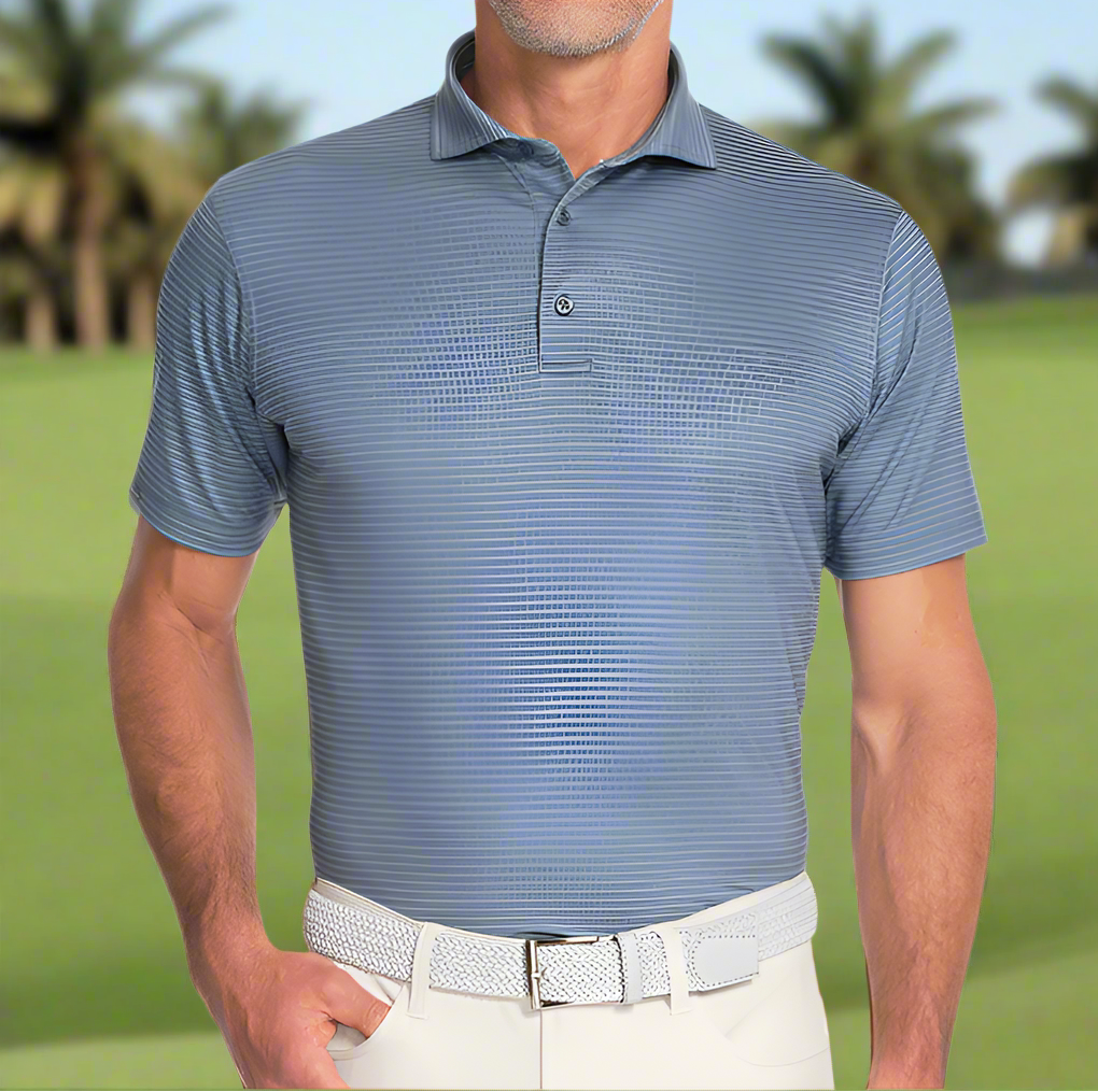 Dunning Helsby Pinstripe Jersey Performance Polo (Multiple Colors)