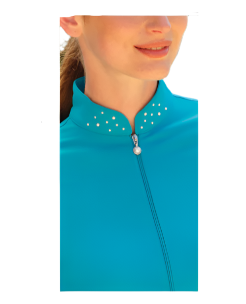 Greg Norman Womens Pique Pearl-Studded 1/2 Zip Golf Pullover (Multiple Colors)