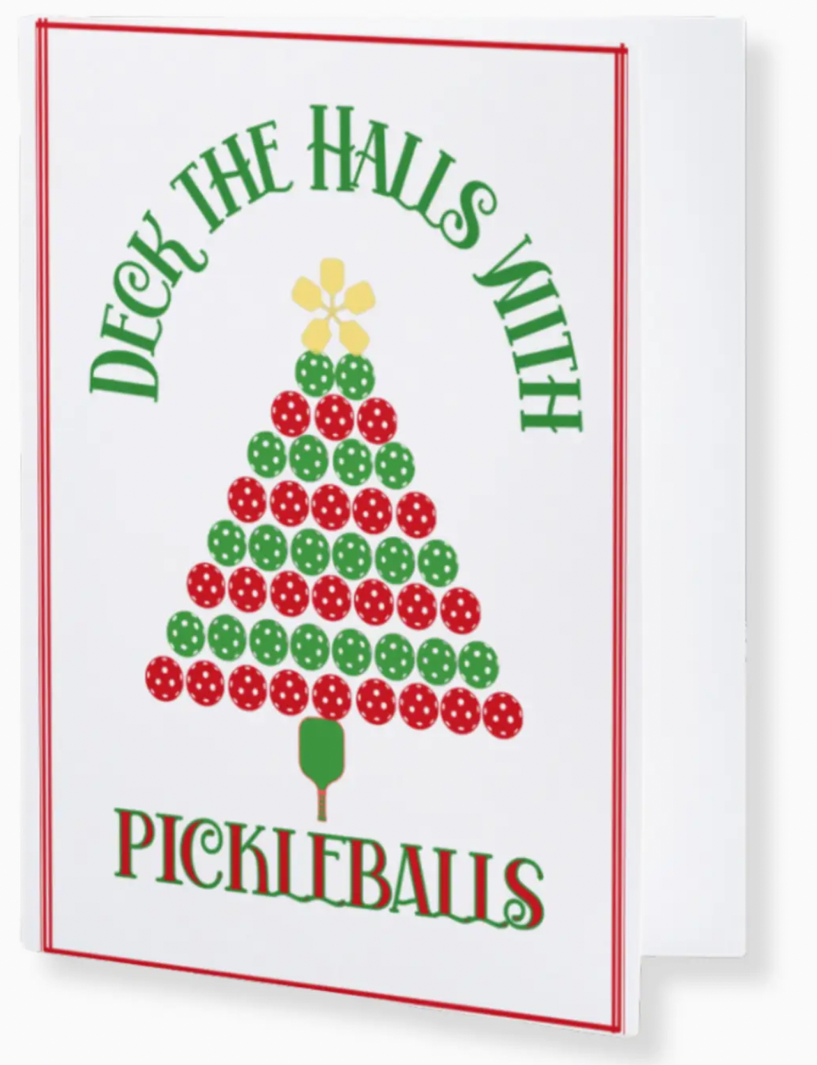Pickleball Christmas Card - Deck the Halls with Pickleballs