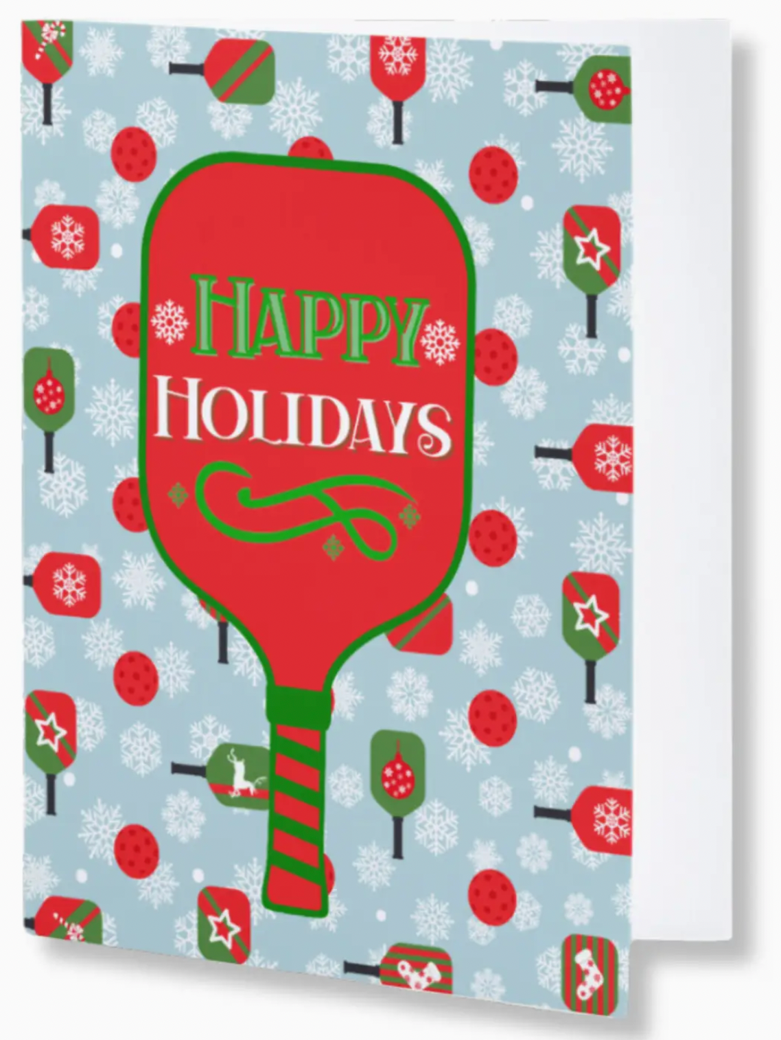 Happy Holidays Pickleball Card - Pickleball Christmas Card