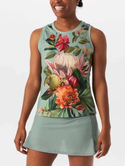 Inphorm Women`s Audrey Tennis Tank Veridian Print