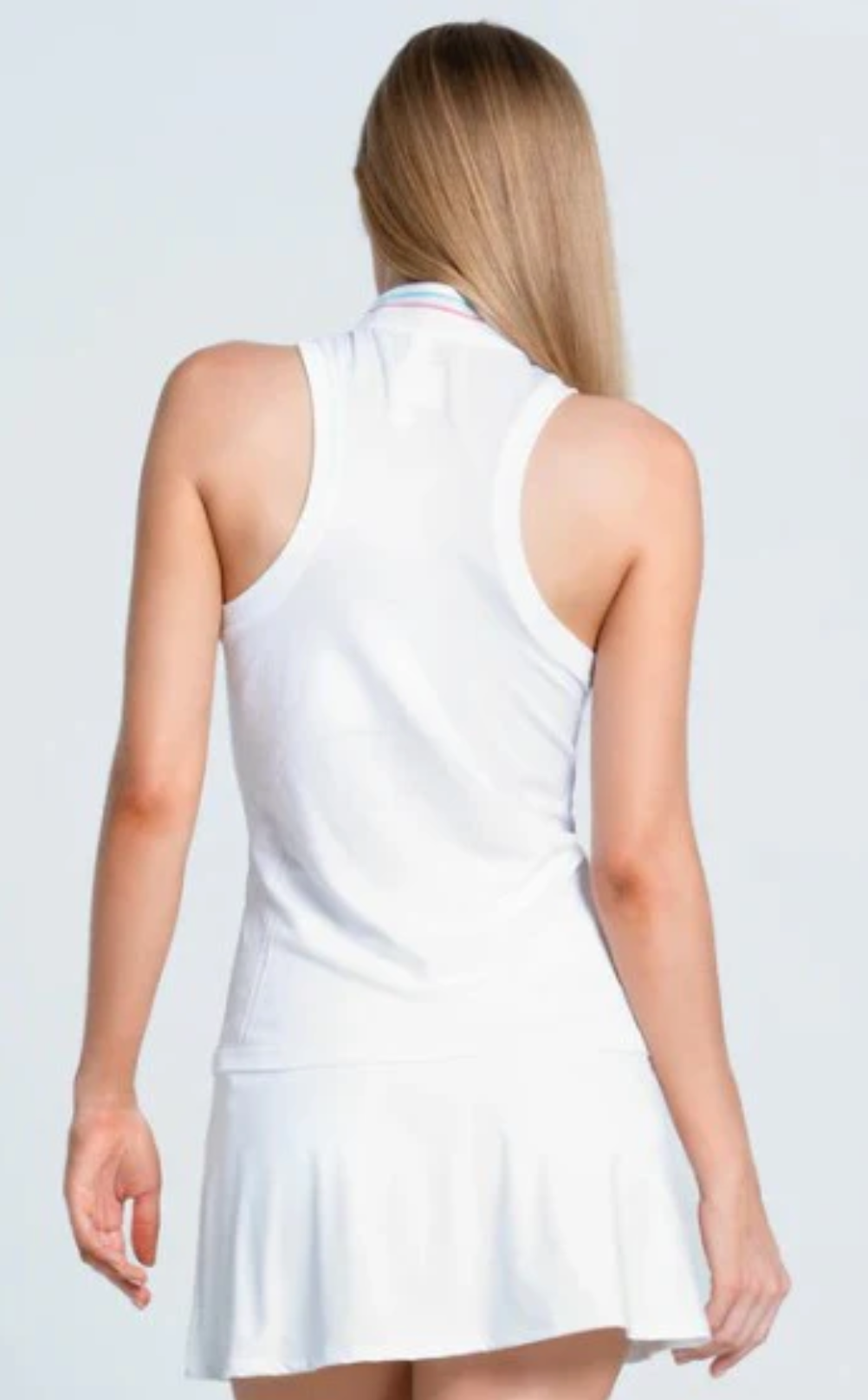 Lucky in Love Retro Revival Seamless Textured Sleeveless Polo